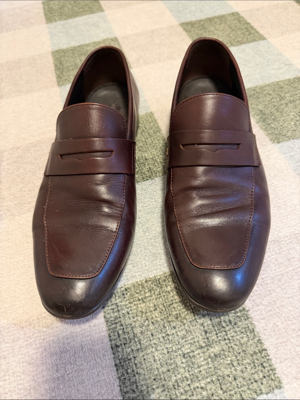 Bloomingdale's Men's Dark Brown Leather Penny Loafers